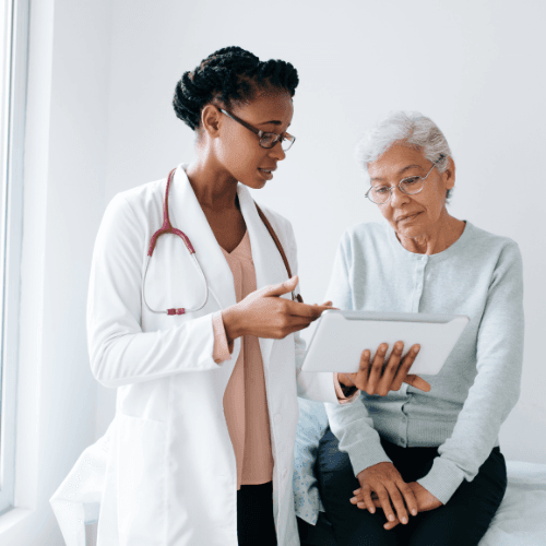 doctor reviewing results with patient
